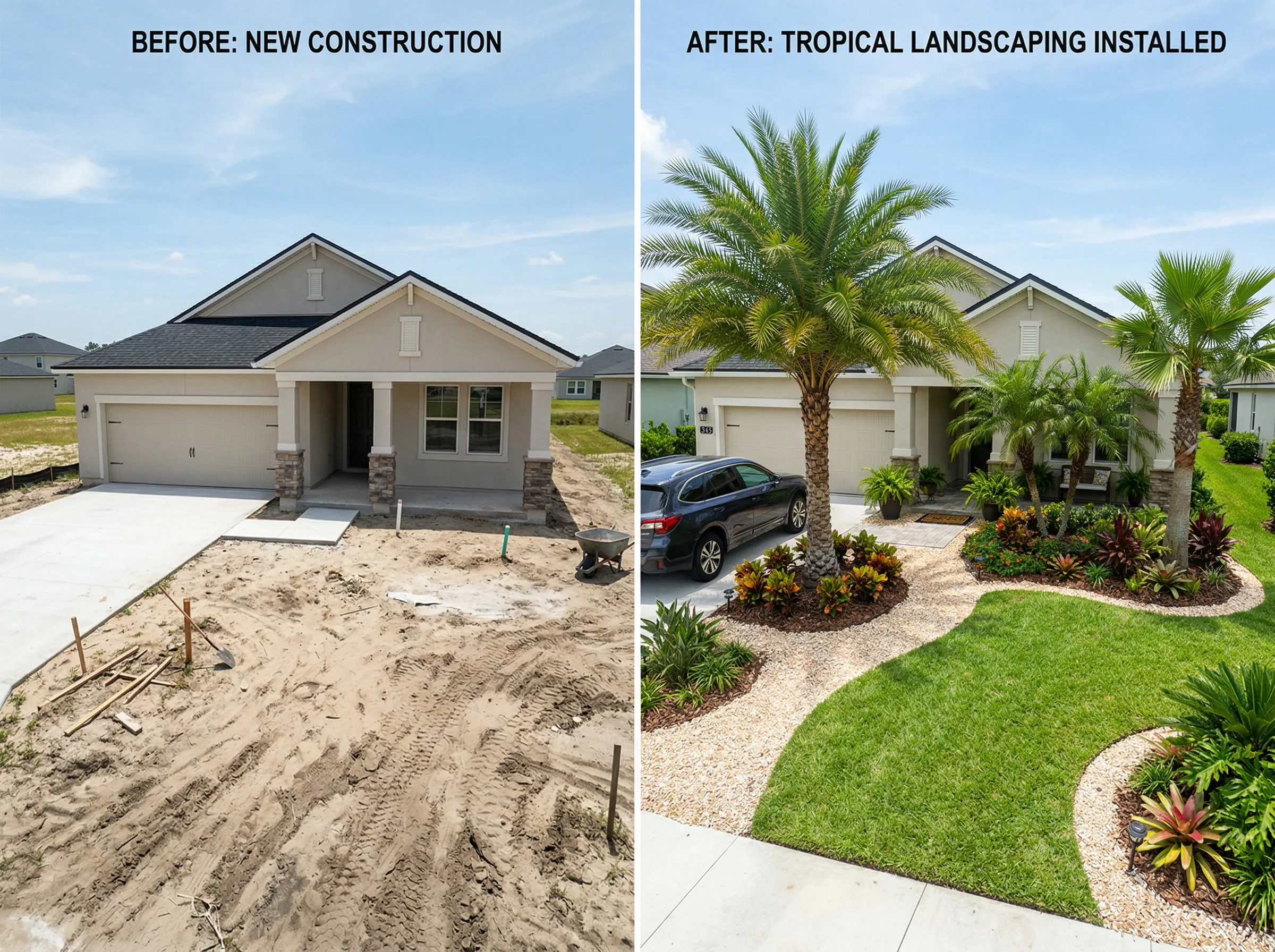 How to Landscape a New Construction Home in Nocatee, FL (Coastal, HOA-Smart, Tropical-Forward) | Tropical Yards St Augustine, FL